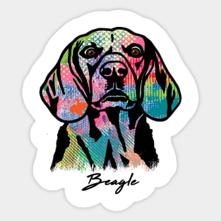 Beagle Dog - Tie Dye Color Sticker